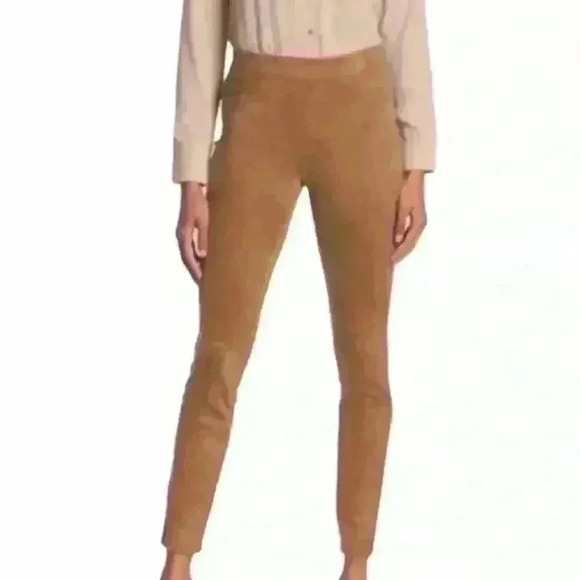 Max Studio Pants - NWT Max Studio Faux Suede Leggings Pants Size XL Crop Ankle Brown Vicuna Pull On